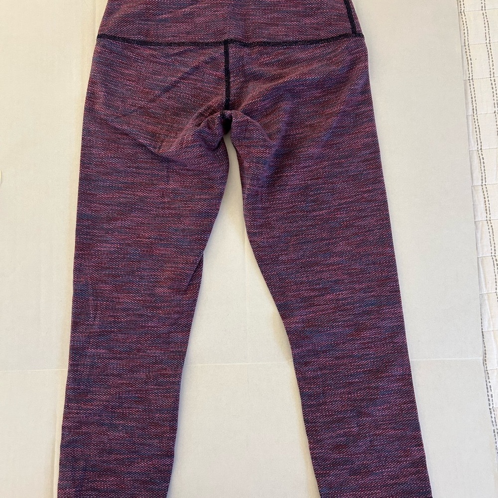 Lululemon Wunder Under Crop Diamond Jacquard Space Dye Blue Magenta Size S - Picture 3 of 11
